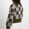 Cardigan Sweater with Checkers by Rita Row