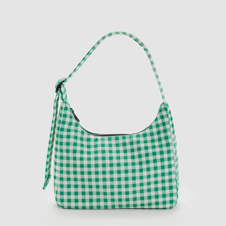 Green Gingham Baggu Mini Shoulder Bag