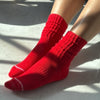 Red Thick Ribbed Socks