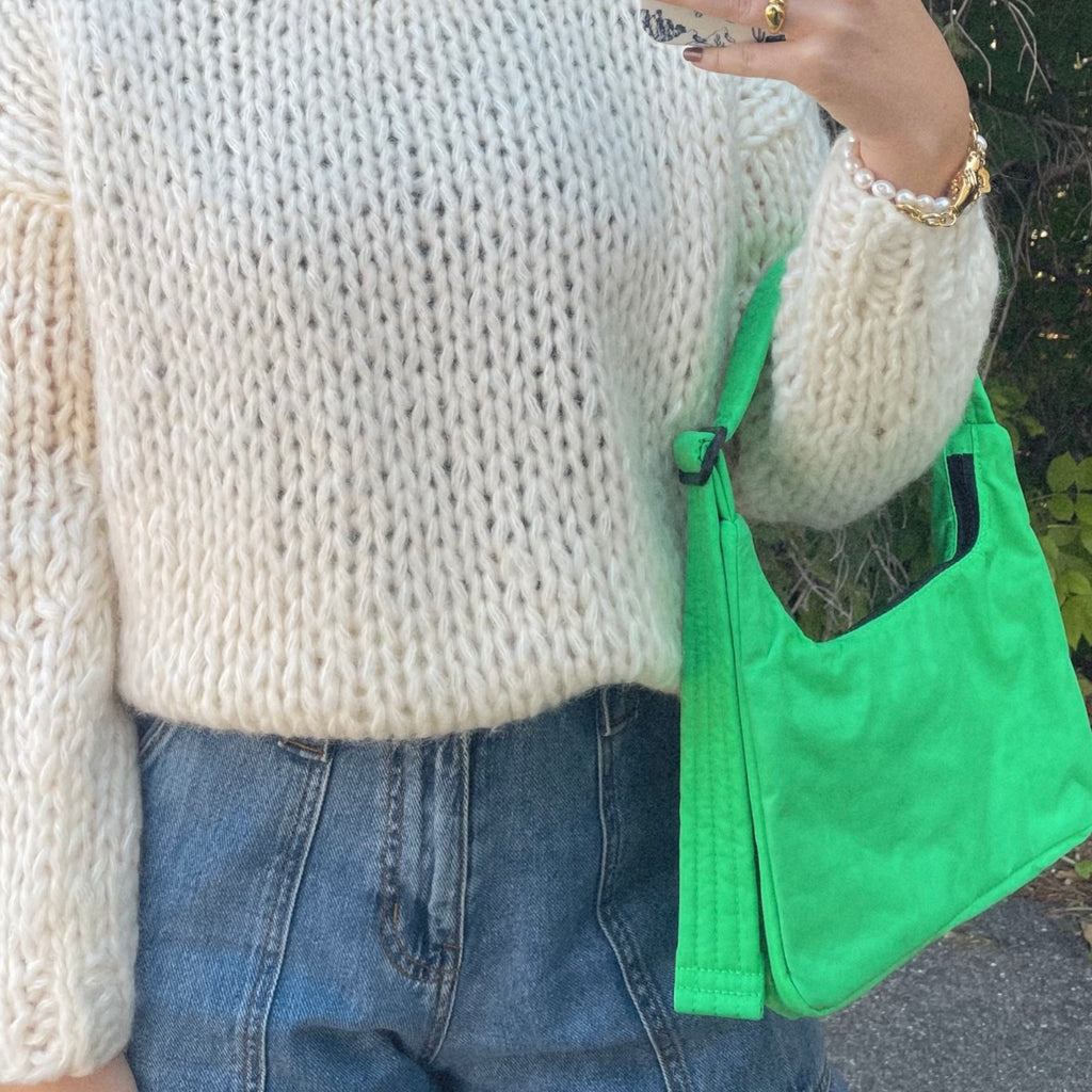 Green Mini Nylon Shoulder Bag by Baggu