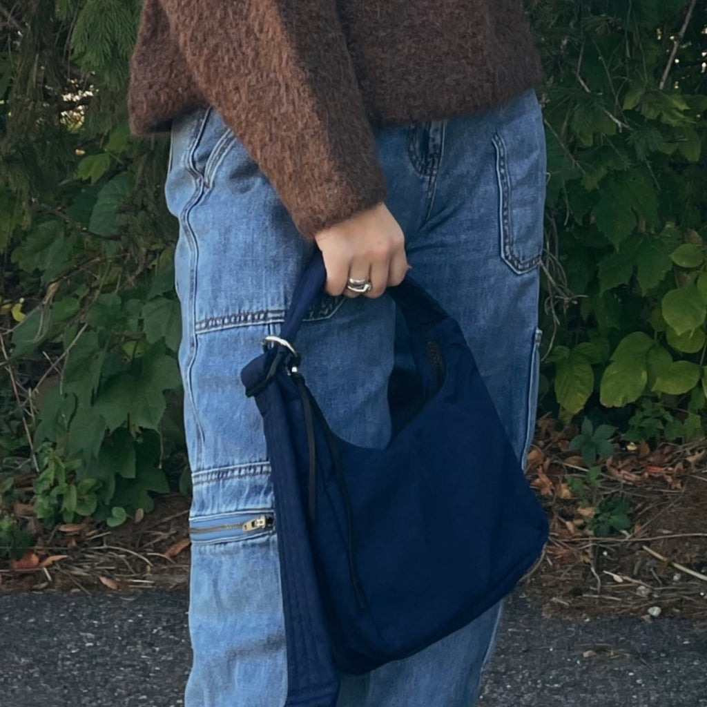 Navy Baggu Mini Nylon Shoulder Bag