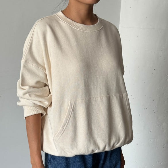 French Terry Poche Top in Naturel by Le Bon Shoppe