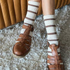 Brown Thick Striped Socks at Golden Rule Gallery
