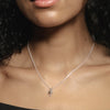 Model Wearing Mini Heartlock + Cross Charm Necklace 