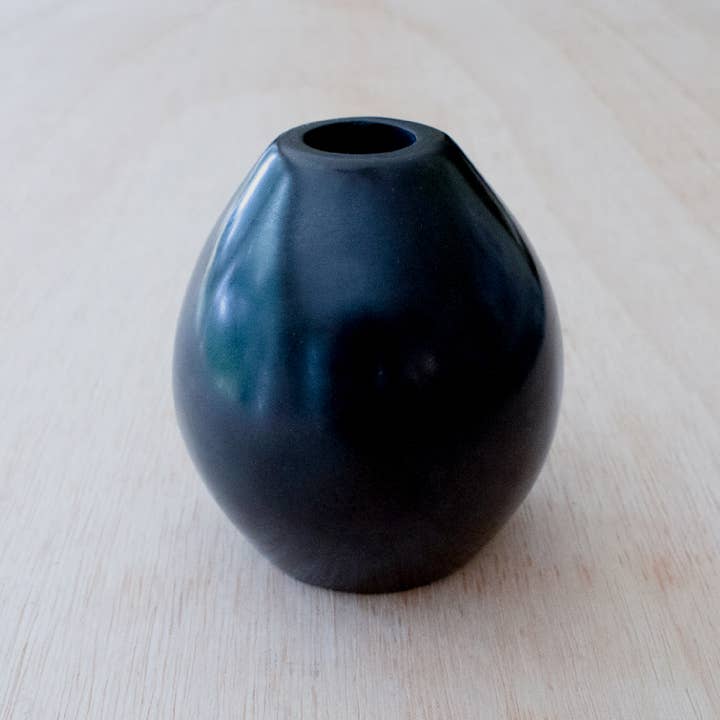 Black Soapstone Carved Vase