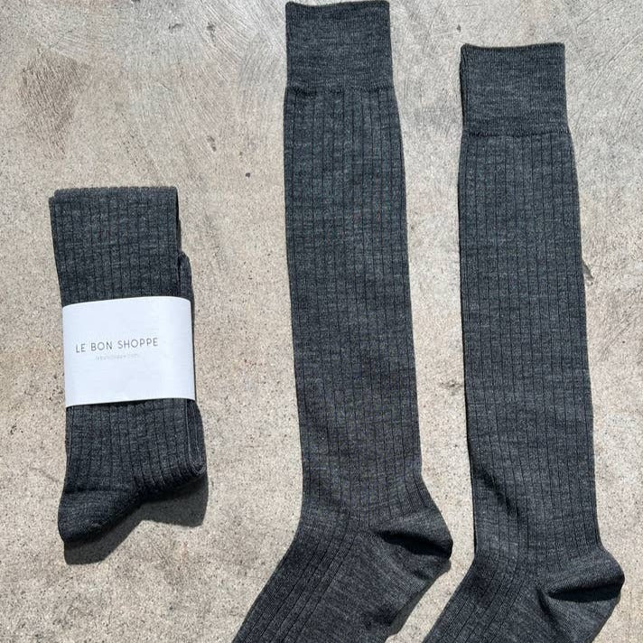 Tall Knee High Socks Merino Wool Blend Schoolgirl Socks