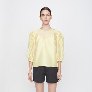 Ventura Blouse in Lemon Grass Yellow | Just Female Apparel | Golden Rule Gallery | Recycled Materials | Ethically Made Summer Clothes | Excelsior, MN