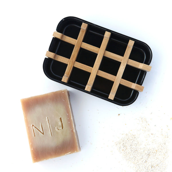 Black Bamboo Soap Dish | Golden Rule Gallery | Sustainable Kitchen Supplies | Bar Soap Holder | Nash and Jones | Excelsior, MN | Kitchen