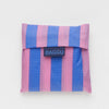 Folded Baggu Blue Pink Awning Stripe Standard Bag