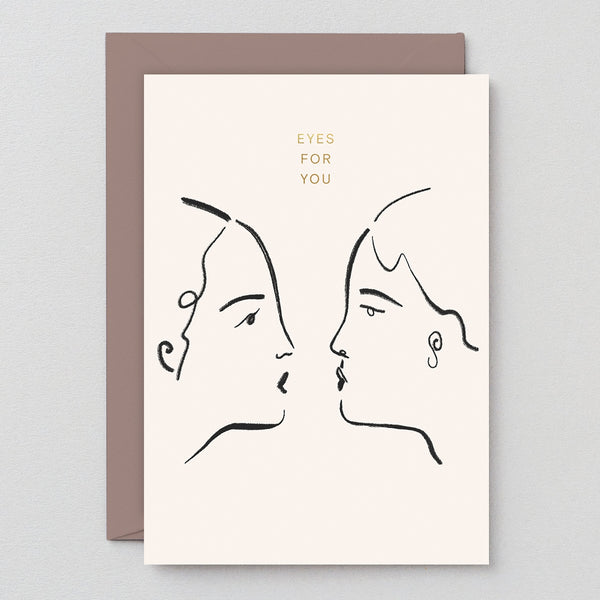 Eyes For You Art Card | Eyes For You Greeting Card | Face Outline Art Card | Anniversary Art Cards | Wrap Magazine Cards | Golden Rule Gallery | Excelsior, MN | Cards