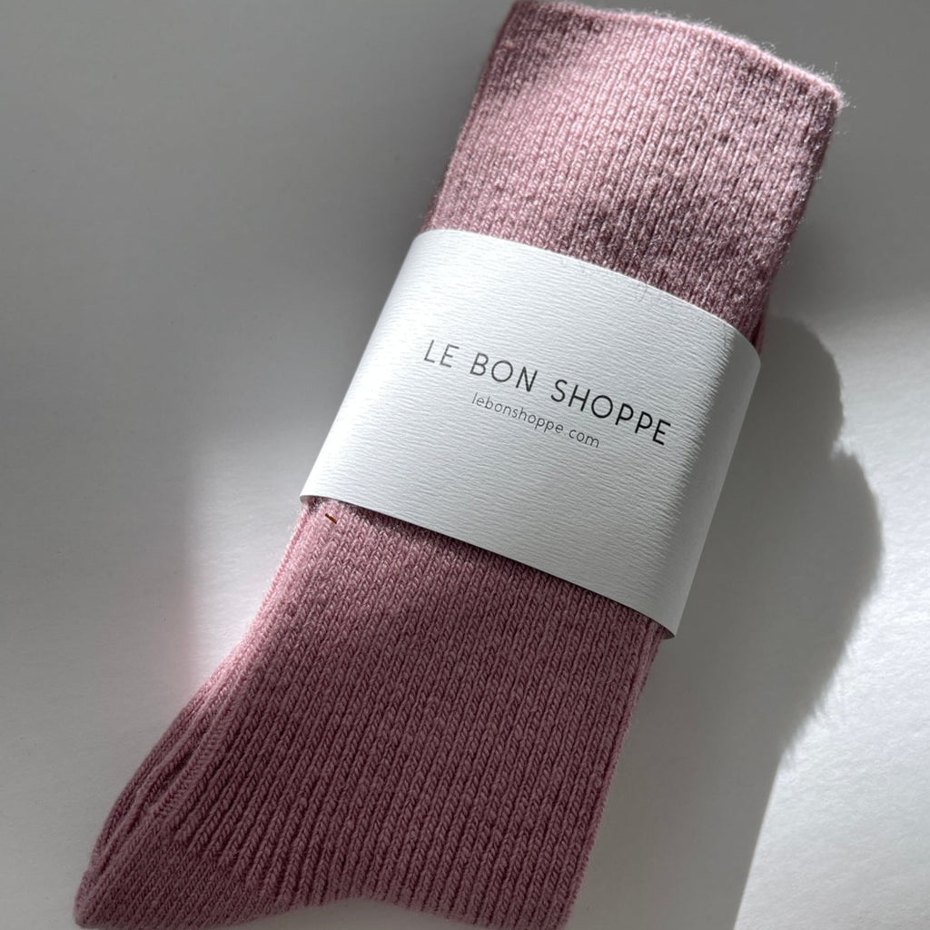 Pale Lilac Cashmere Blend Wool Boot Socks 