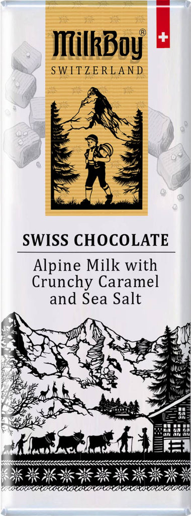 Alpine Milk with Crunchy Caramel and Sea Salt Chocolate Bars