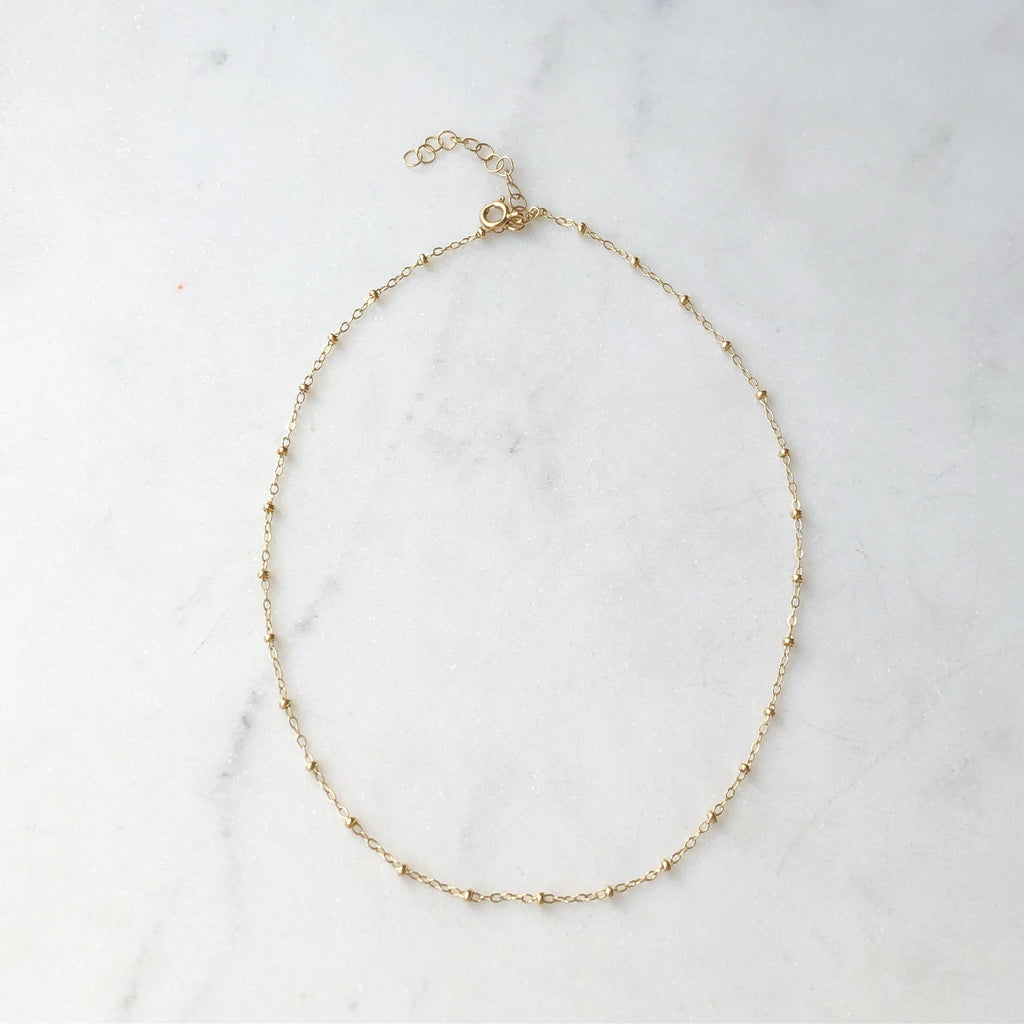 Sterling Silver Beaded Choker Necklace by Token