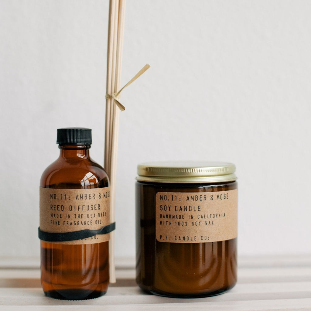 Amber & Moss Reed Diffuser | Room Diffuser | P.F. Candle | Golden Rule Gallery | Excelsior, MN