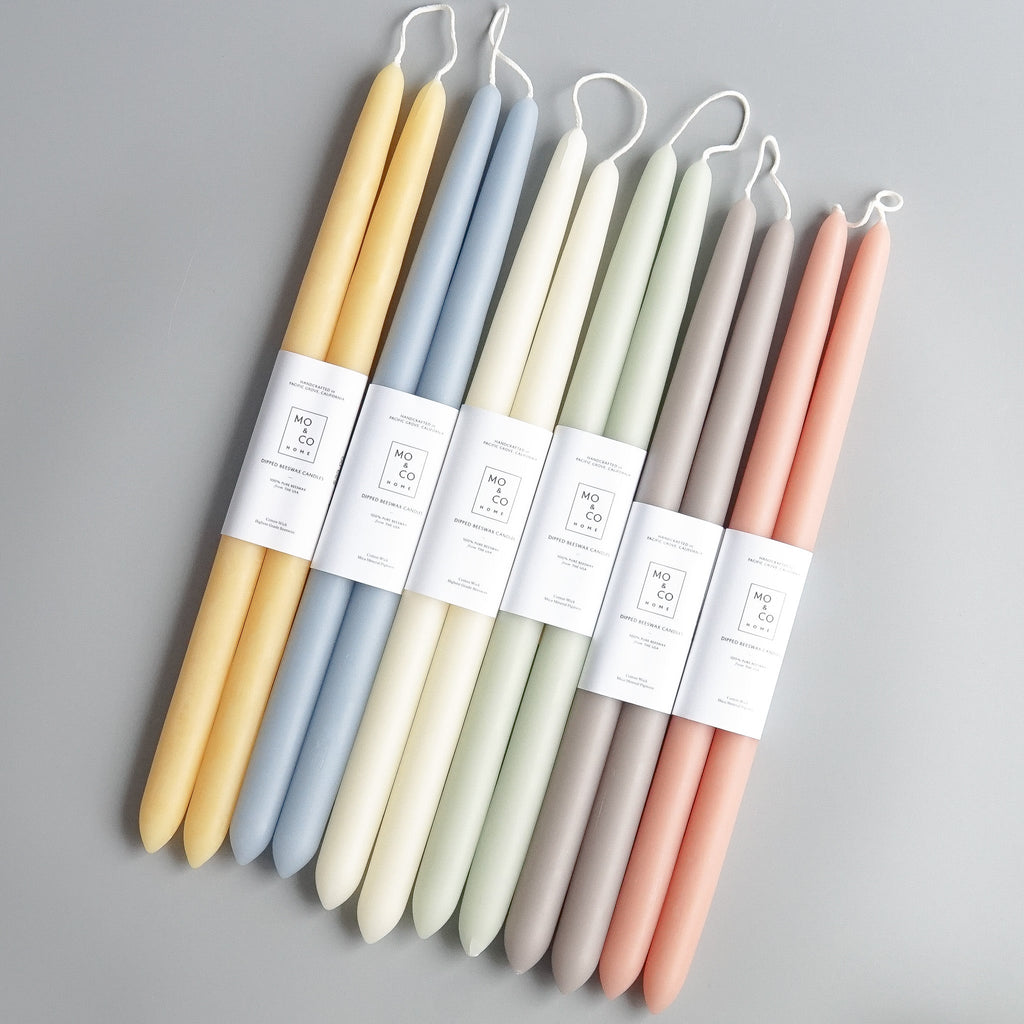 Mo&Co Home Beeswax Taper Candles at Golden Rule Gallery 