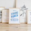 Retro Style Here's To Strong Women Quote Art Print by The Bee & The Fox at Golden Rule Gallery