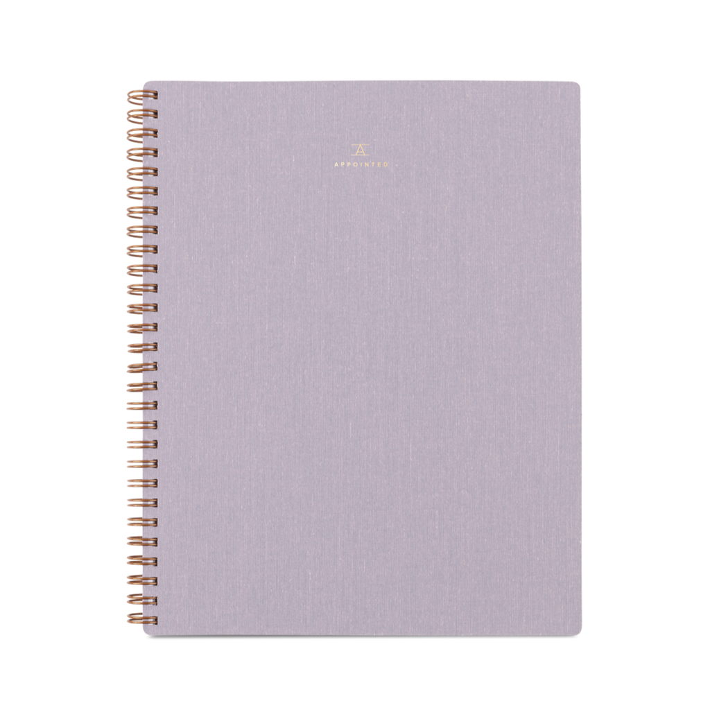 Classic Notebook in Lavender Gray | Lavender Grey Notebook | Lilac Purple Notebook | Appointed | Office Supplies | Work From Home | Golden Rule Gallery | Excelsior, MN
