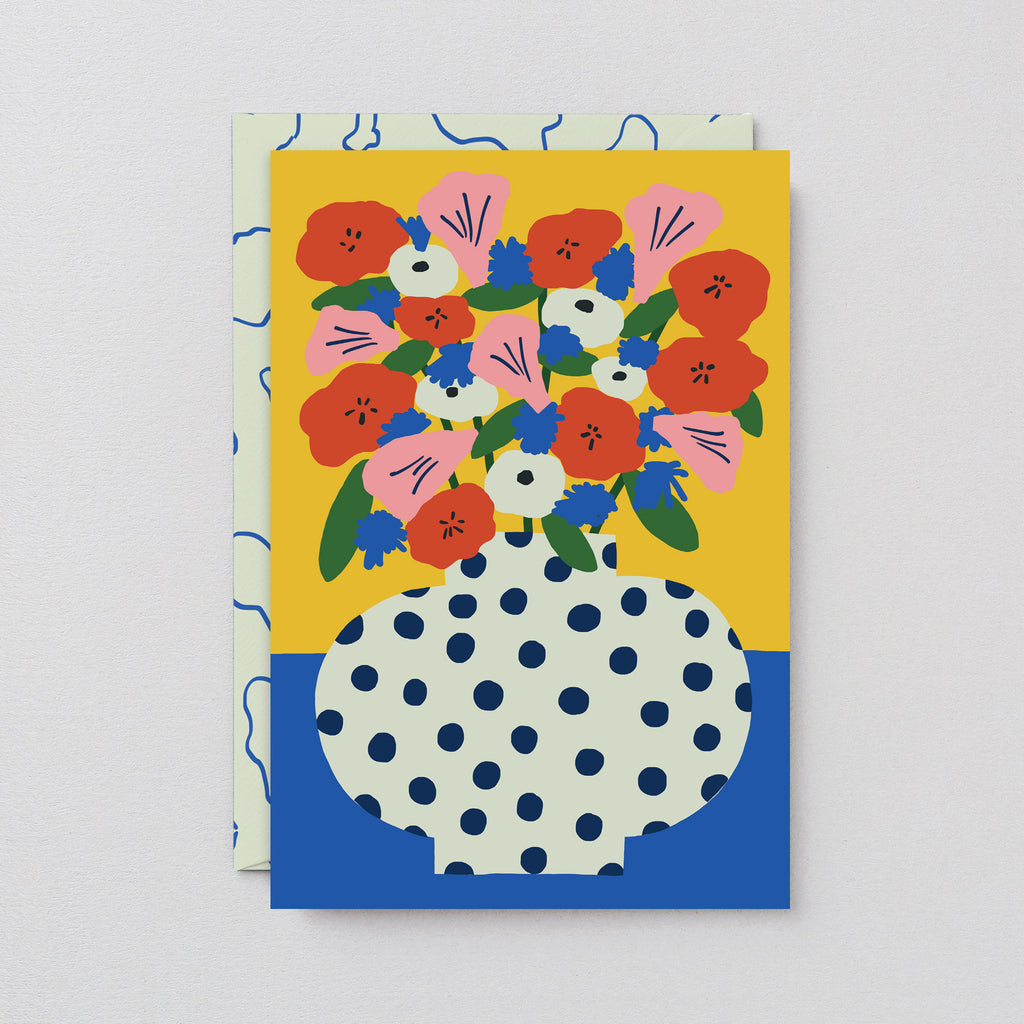 Flowers Art Card | Polka Dot Bouquet Card | Floral Greeting Card | Golden Rule Gallery | Wrap Cards | Excelsior, MN