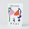 Welcome Baby Flower Greeting Card by Wrap at Golden Rule Gallery
