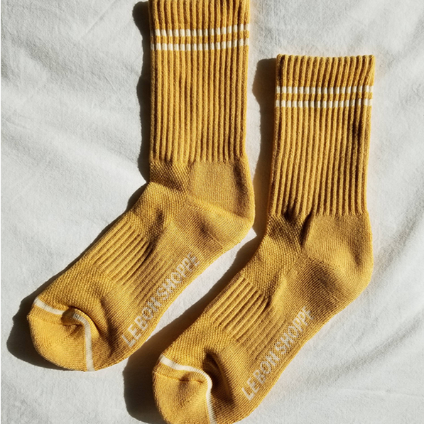 Le Bon Shoppe Boyfriend Socks in Butter Yellow at Golden Rule Gallery in Excelsior, MN