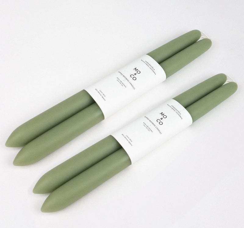 Sage Green Beeswax Taper Candles at Golden Rule Gallery 