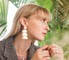 Textured Brass Long Earrings | Dawn Brass Earrings | Artisan Made Jewelry | Minnesota Made Jewelry | Golden Rule Gallery | Ann Erickson Jewelry | Excelsior, MN