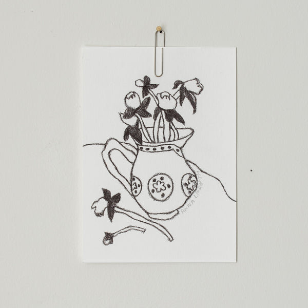 Anna Lisabeth “Blue Pitcher and Flowers” Art Print at Golden Rule Gallery