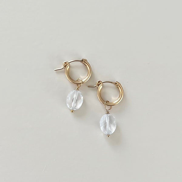 Cubic Zirconia Gold Hoop Earrings