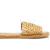 Woven Slide Sandal in Light Brown Natural Leather by Mohinders at Golden Rule Gallery in Excelsior, MN