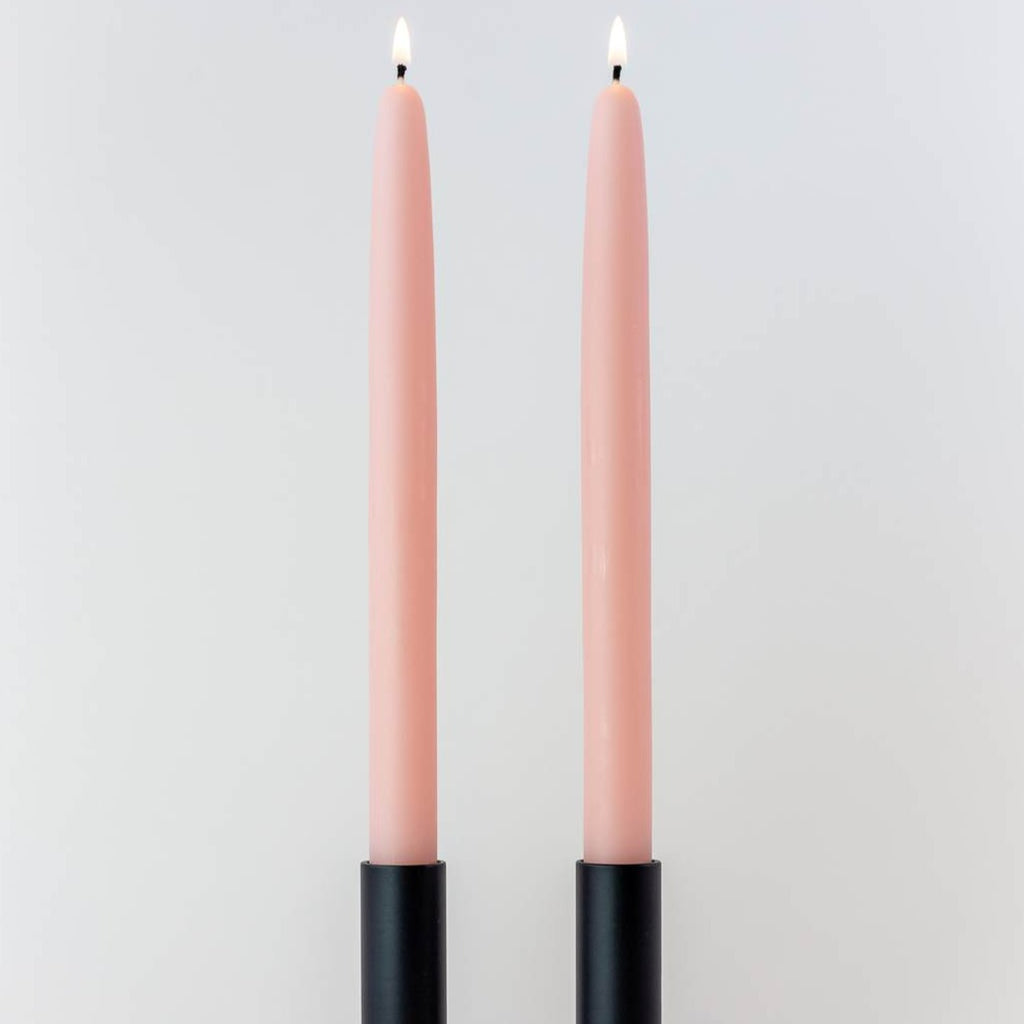 Dipped Beeswax Pink Rose Taper Candles