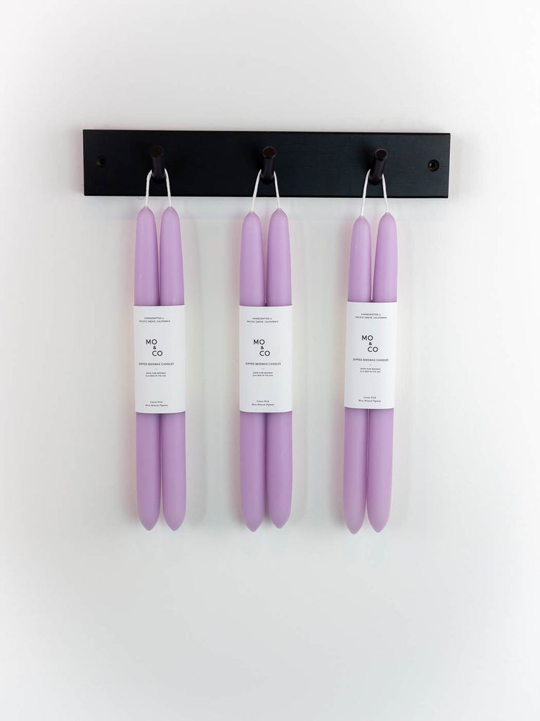 Pair of Lilac Purple Taper Candles from Golden Rule Gallery