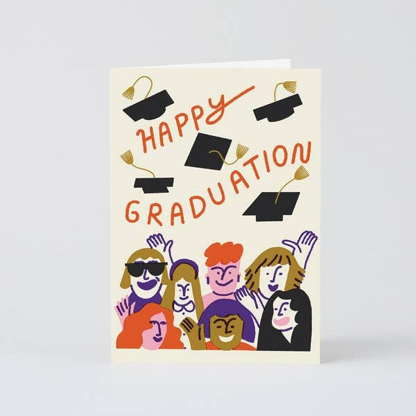 Happy Graduation Cap Throwing Card