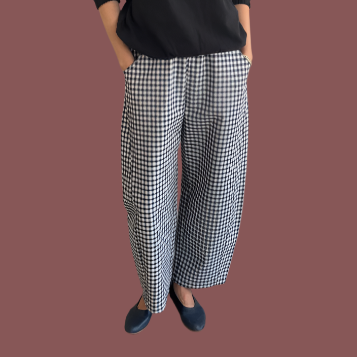 Gingham Pants in Navy by Le Bon Shoppe in Excelsior, MN