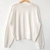 100% Cotton White Crewneck Sweater