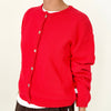 100% Knit Cotton Red Sweater Cardigan