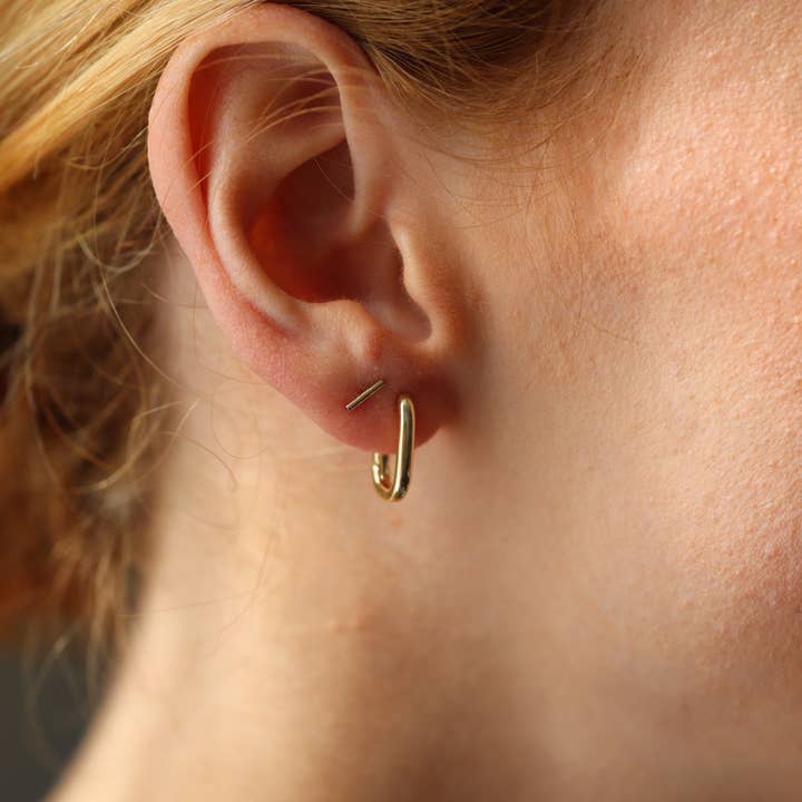 Dainty Gold Hoop Earrings by Token Jewelry
