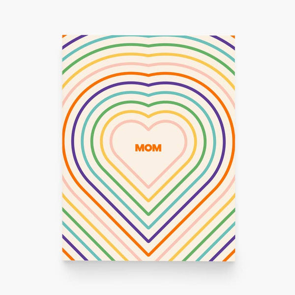 Mom Rainbow Hearts Greeting Card