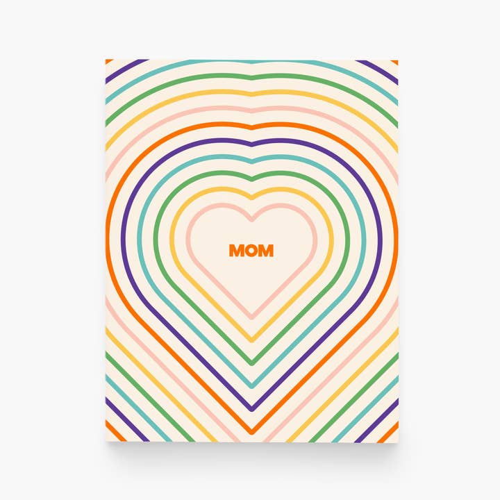 Mom Rainbow Hearts Greeting Card
