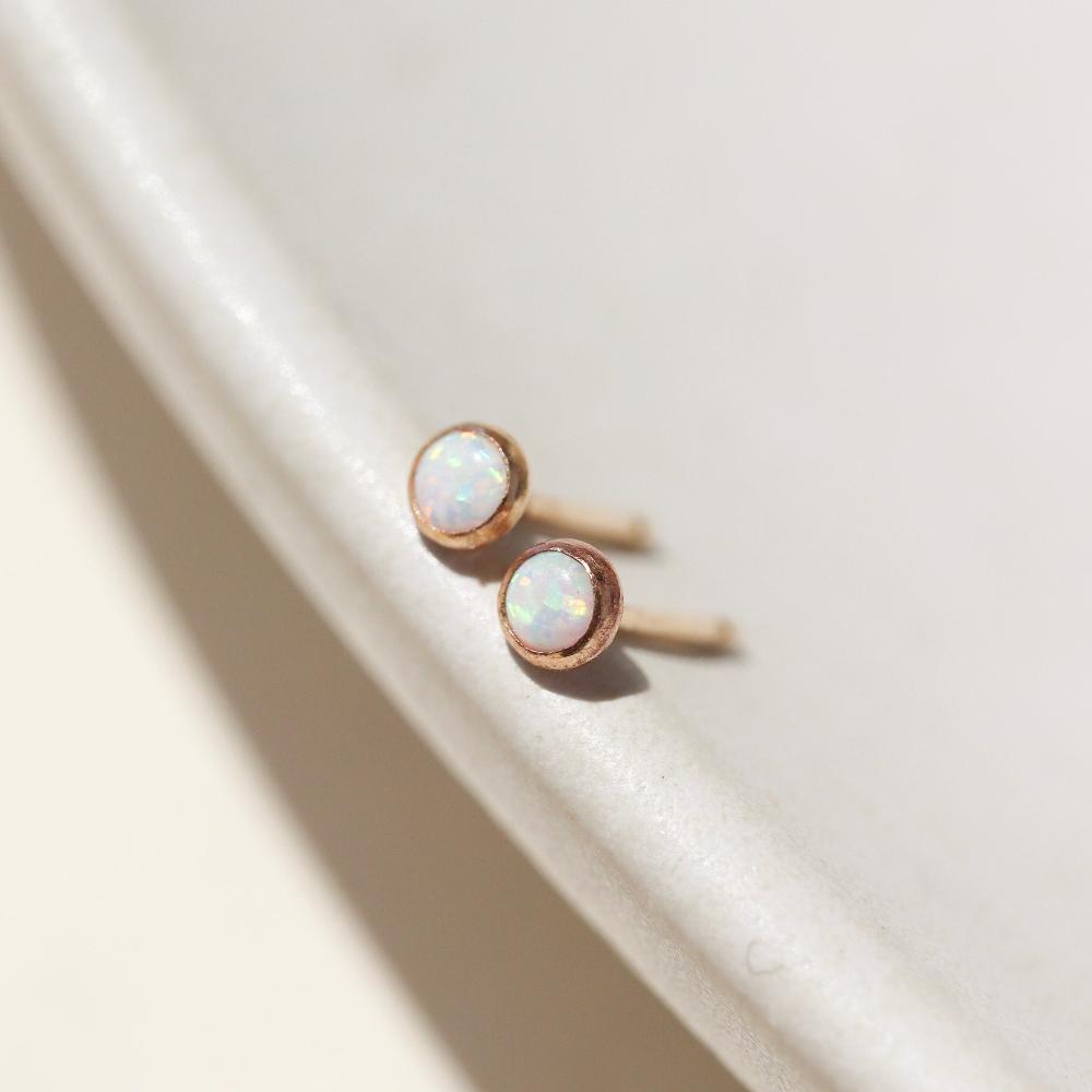 Small Opal Stud Earrings