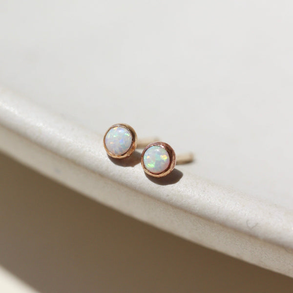 Dainty Opal Stud Earrings