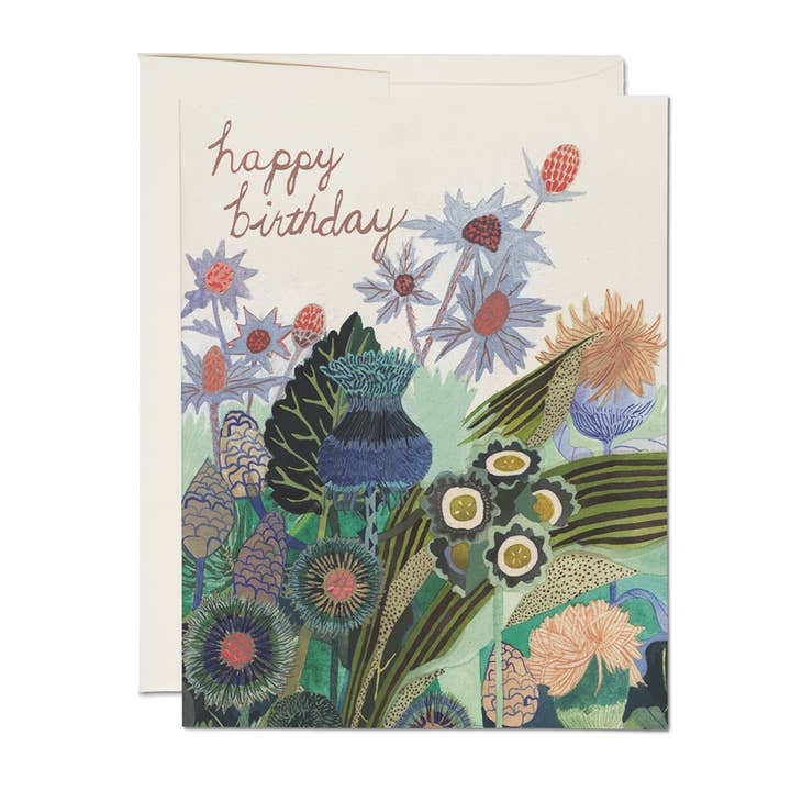 Happy Birthday Thistle Greeting Card