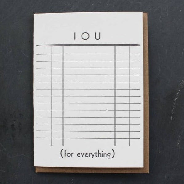 I.O.U. For Everything Greeting Card