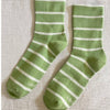 Striped Spring Green Sneaker Socks