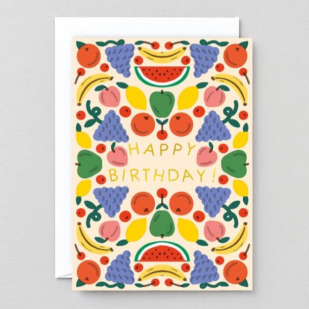 Colorful Fruits Happy Birthday Card by Wrap