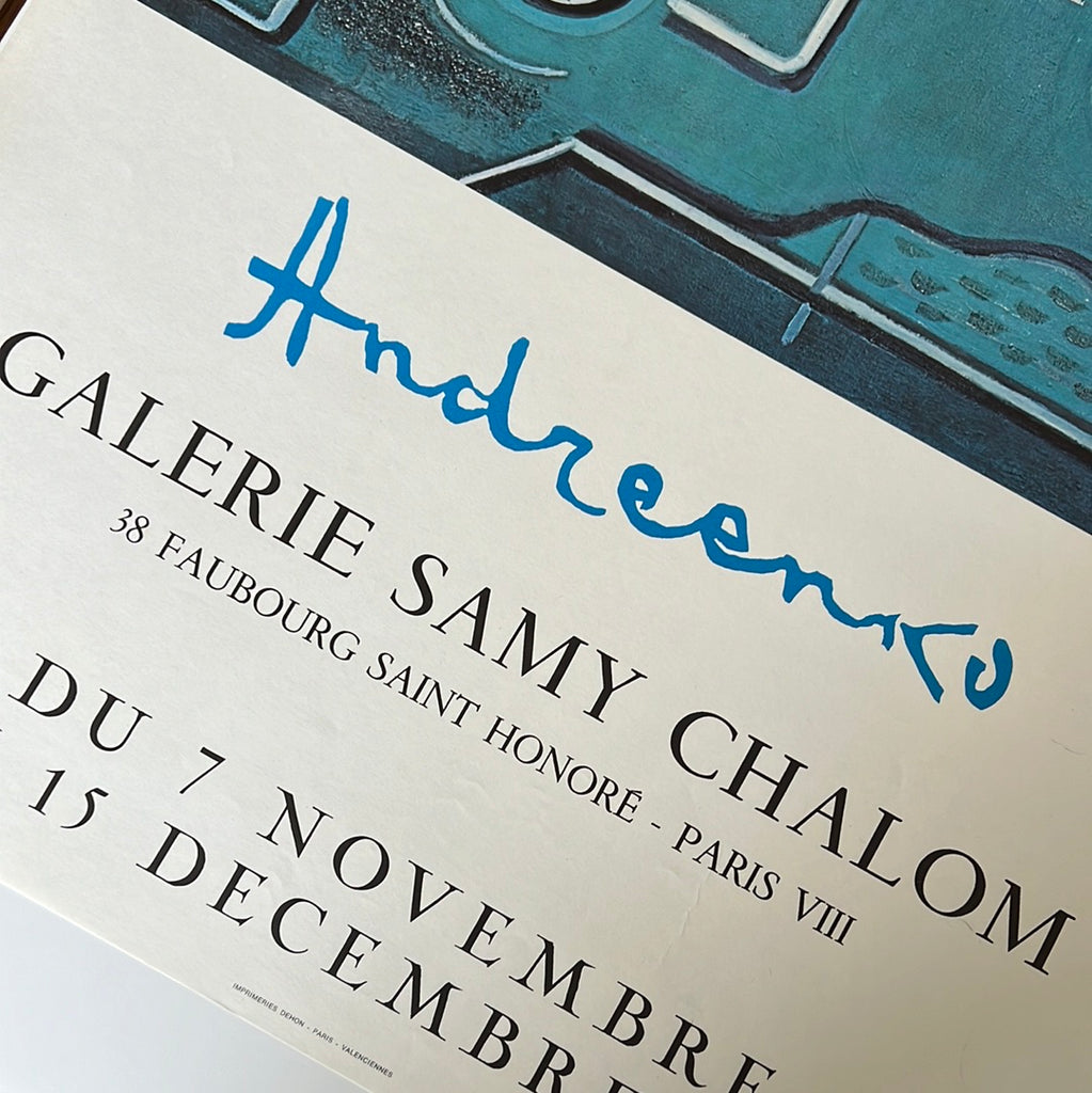 Vintage Galerie Samy Chalom French Exhibition Art Poster