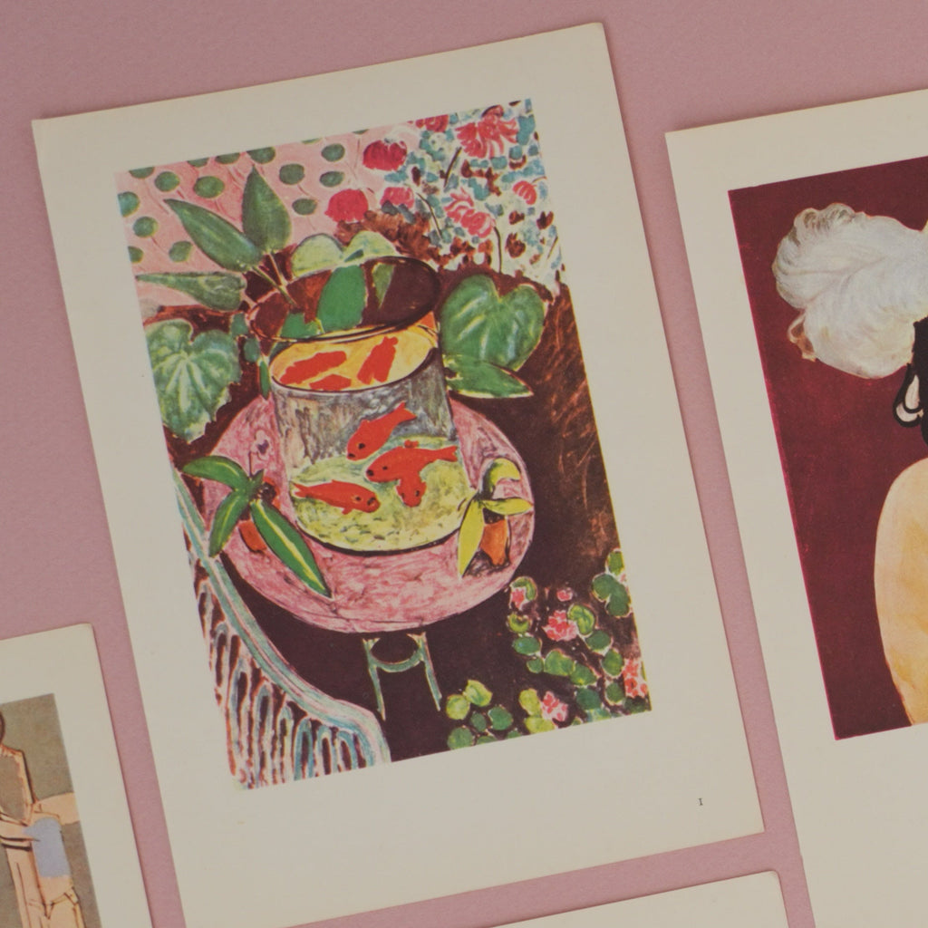 Vintage Matisse Mini Art Print Gold Fish