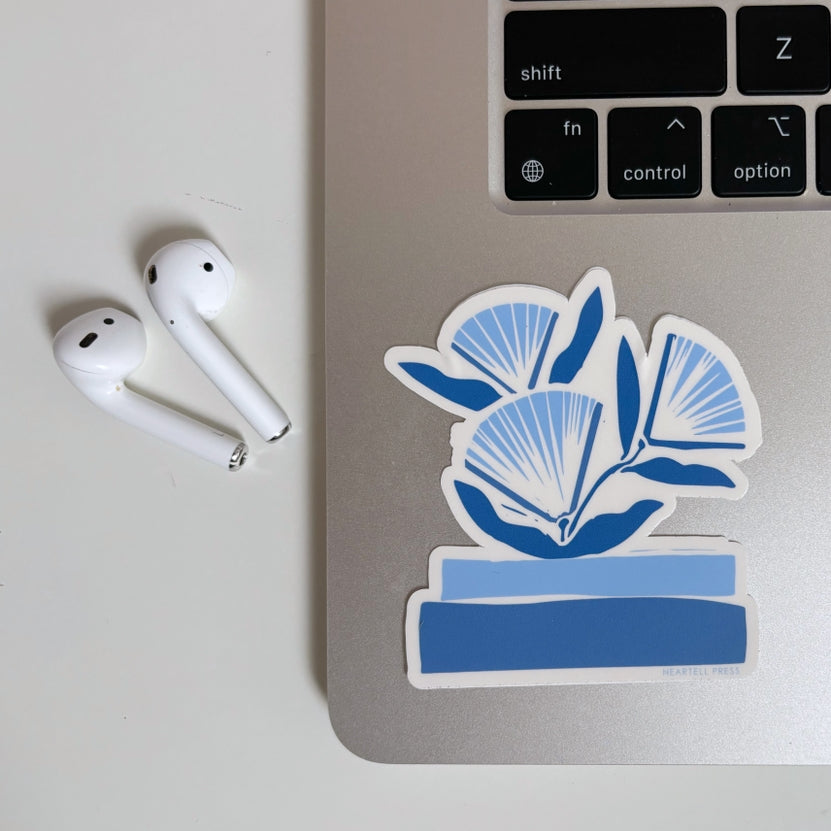 Book Flowers Sticker for Laptop