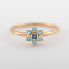 Gold Ring with Blue Stones