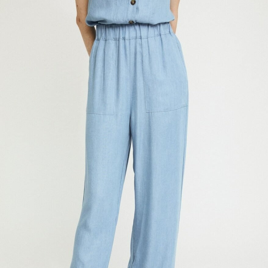 Tencel Relaxed Pants in Blue by Rita Row