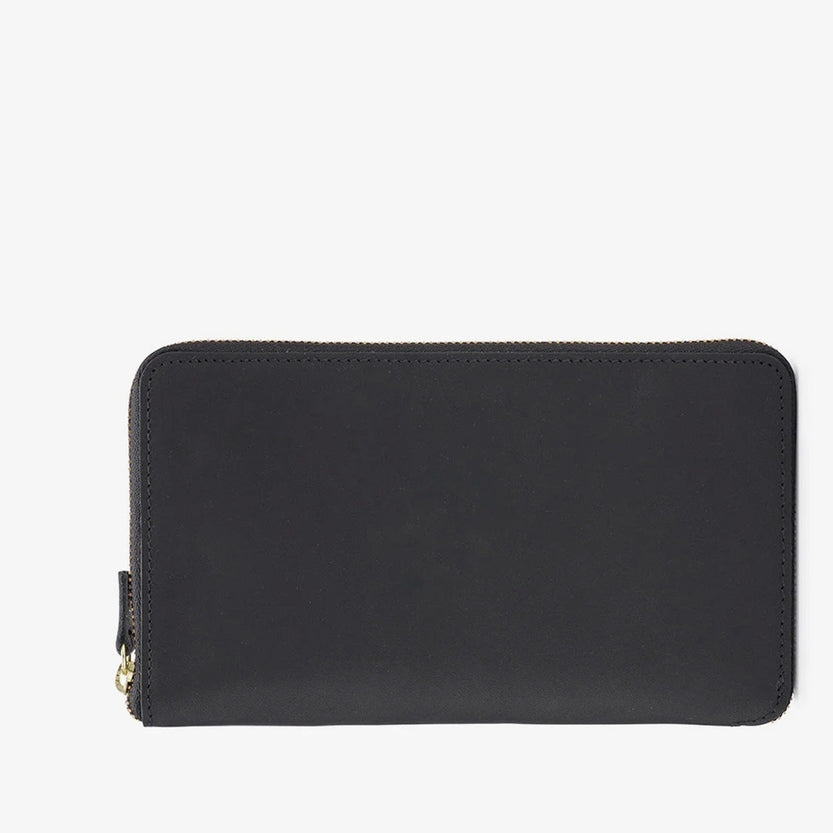 Tall Coupe Black Vegetable Leather Wallet